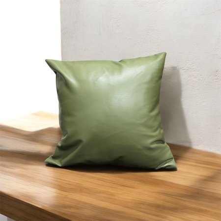 مخدة ديكور جلد خفيف سادة