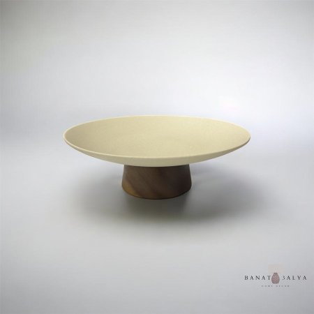 مضيفة حجر للتقديم مع رجل خشب أكاسيا