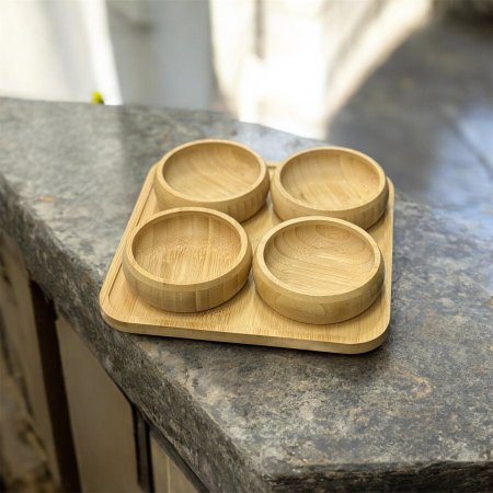 جاط مع 4 صحون دائريات بامبوك