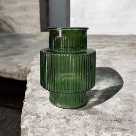 فازا زجاج مخططة حجم وسط