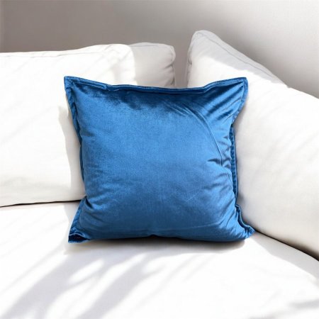 مخدة ديكور مخمل ازرق