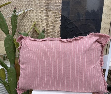 مخدة ديكور زهرية مخططة 50*70 , تشمل الحشوة