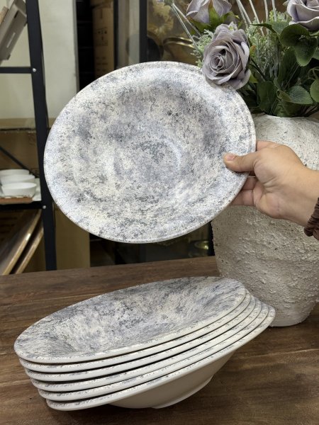 صحن ميلامين دائري مقوس مع ميلان  28 سم