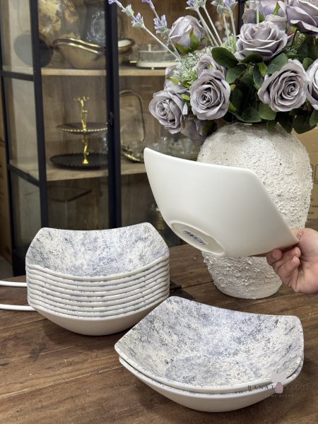 صحن مربع ميلامين (عظم)