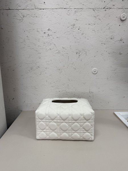 علبة محارم حجر بوهيمي منقشة مستطيلة