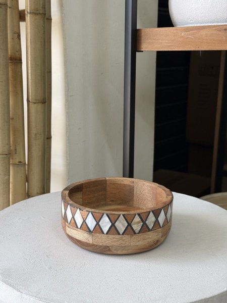 صحن خشب مانقو مليان مدور مع إضافة الكرستال