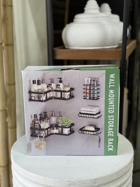 ستاندات معدن اسود للحمام 5 قطع