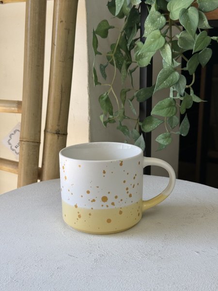 ماق فخار اصفر مذهب 480ml
