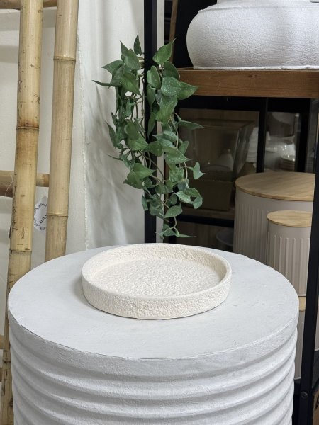 صينية ديكور دائرية منقشة حجر سكري 20cm