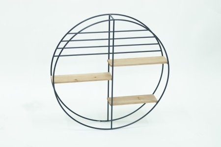 رف تعليق حديد مع خشب