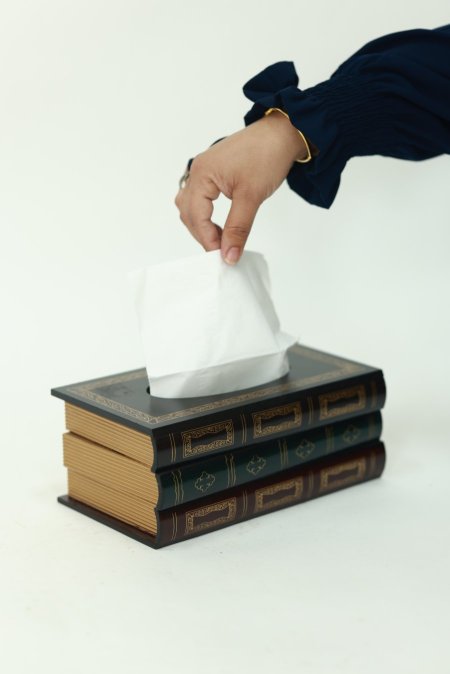 علبة مناديل على شكل كتب