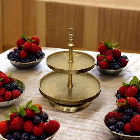 صحن ضيافة طبقتين نحاس هندي