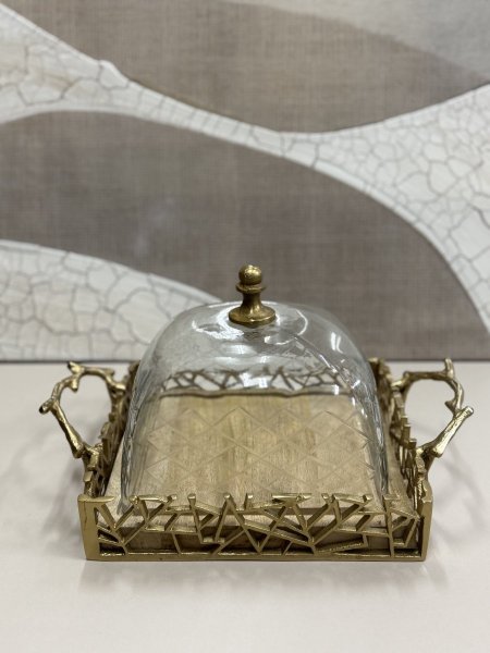 مضيفة خشب مانقو مع نحاس هندي